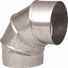 Galvanized 90 Degree Stove/Furnace Elbow - 28 Gauge