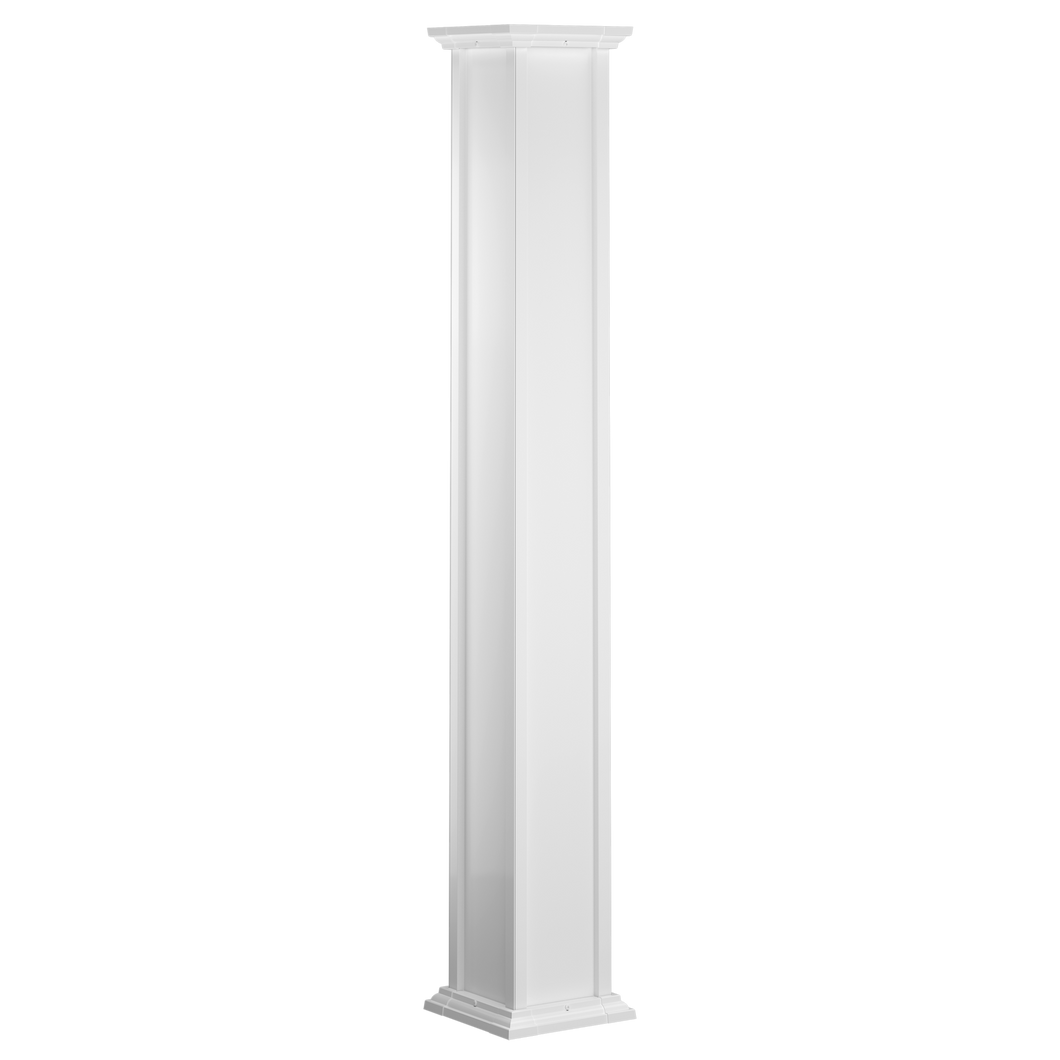 Recessed Square Column Post - White