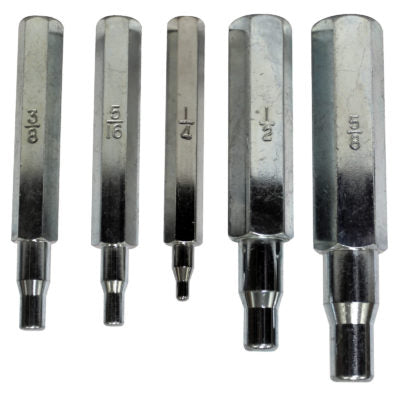 Set of 5 Swaging Punches - 1/4